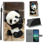 For Nokia 1.4 Voltage Colored Drawing Magnetic Clasp Horizontal Flip PU Leather Case with Holder & Card Slots(C18 Wood Board Panda)