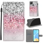For OPPO A15 / A15s Voltage Coloured Drawing Magnetic Clasp Horizontal Flip PU Leather Case with Holder & Card Slots(C13 Silver Pink Glitter)