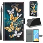 For OPPO A15 / A15s Voltage Coloured Drawing Magnetic Clasp Horizontal Flip PU Leather Case with Holder & Card Slots(C20 Gold Silver Flying Butterflies)