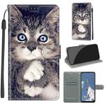 For OPPO A52 / A92 / A72 Voltage Coloured Drawing Magnetic Clasp Horizontal Flip PU Leather Case with Holder & Card Slots(C02 Fork Hand White Claw Cat)
