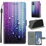 For OPPO A52 / A92 / A72 Voltage Coloured Drawing Magnetic Clasp Horizontal Flip PU Leather Case with Holder & Card Slots(C05 Purple Blue Water Drops)