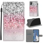 For OPPO A52 / A92 / A72 Voltage Coloured Drawing Magnetic Clasp Horizontal Flip PU Leather Case with Holder & Card Slots(C13 Silver Pink Glitter)