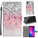 For ZTE A3 2020 Voltage Coloured Drawing Magnetic Clasp Horizontal Flip PU Leather Case with Holder & Card Slots(C13 Silver Pink Glitter)