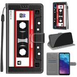 For ZTE A5 2020 Voltage Coloured Drawing Magnetic Clasp Horizontal Flip PU Leather Case with Holder & Card Slots(C10 Black Red Tape)