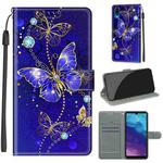 For ZTE A5 2020 Voltage Coloured Drawing Magnetic Clasp Horizontal Flip PU Leather Case with Holder & Card Slots(C11 Blue Golden Chain Butterflies)