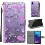 For ZTE A5 2020 Voltage Coloured Drawing Magnetic Clasp Horizontal Flip PU Leather Case with Holder & Card Slots(C16 Water Drop Six Petal Flower)