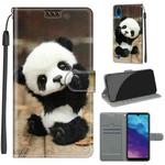 For ZTE A5 2020 Voltage Coloured Drawing Magnetic Clasp Horizontal Flip PU Leather Case with Holder & Card Slots(C18 Wood Board Panda)