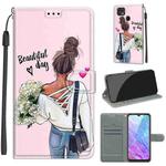 For ZTE Blade 20 Smart Voltage Coloured Drawing Magnetic Clasp Horizontal Flip PU Leather Case with Holder & Card Slots(C09 Hug Flower)
