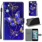 Voltage Colored Drawing Magnetic Clasp Horizontal Flip PU Leather Case with Holder & Card Slots For iPhone 6s / 6(C11 Blue Golden Chain Butterflies)