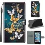 Voltage Colored Drawing Magnetic Clasp Horizontal Flip PU Leather Case with Holder & Card Slots For iPhone 6s / 6(C20 Gold Silver Flying Butterflies)