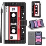 For iPhone 11 Voltage Colored Drawing Magnetic Clasp Horizontal Flip PU Leather Case with Holder & Card Slots (C10 Black Red Tape)