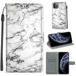 For iPhone 11 Pro Voltage Colored Drawing Magnetic Clasp Horizontal Flip PU Leather Case with Holder & Card Slots (C01 White Marble)