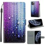 For iPhone 11 Pro Voltage Colored Drawing Magnetic Clasp Horizontal Flip PU Leather Case with Holder & Card Slots (C05 Purple Blue Water Drops)