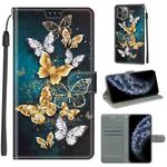 For iPhone 11 Pro Voltage Colored Drawing Magnetic Clasp Horizontal Flip PU Leather Case with Holder & Card Slots (C20 Gold Silver Flying Butterflies)