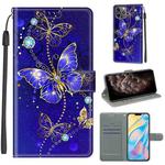 For iPhone 11 Pro Max Voltage Colored Drawing Magnetic Clasp Horizontal Flip PU Leather Case with Holder & Card Slots (C11 Blue Golden Chain Butterflies)