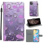 For iPhone 11 Pro Max Voltage Colored Drawing Magnetic Clasp Horizontal Flip PU Leather Case with Holder & Card Slots (C16 Water Drop Six Petal Flower)