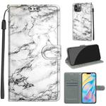 For iPhone 12 Pro Max Voltage Colored Drawing Magnetic Clasp Horizontal Flip PU Leather Case with Holder & Card Slots(C01 White Marble)