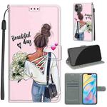 For iPhone 12 Pro Max Voltage Colored Drawing Magnetic Clasp Horizontal Flip PU Leather Case with Holder & Card Slots(C09 Hug Flower)