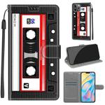 For iPhone 12 Pro Max Voltage Colored Drawing Magnetic Clasp Horizontal Flip PU Leather Case with Holder & Card Slots(C10 Black Red Tape)