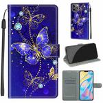 For iPhone 12 Pro Max Voltage Colored Drawing Magnetic Clasp Horizontal Flip PU Leather Case with Holder & Card Slots(C11 Blue Golden Chain Butterflies)