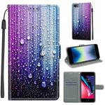 For iPhone SE 2022 / SE 2020 / 8 / 7 Voltage Colored Drawing Magnetic Clasp Horizontal Flip PU Leather Case with Holder & Card Slots(C05 Purple Blue Water Drops)