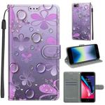 For iPhone SE 2022 / SE 2020 / 8 / 7 Voltage Colored Drawing Magnetic Clasp Horizontal Flip PU Leather Case with Holder & Card Slots(C16 Water Drop Six Petal Flower)