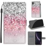 For iPhone XR Voltage Colored Drawing Magnetic Clasp Horizontal Flip PU Leather Case with Holder & Card Slots(C13 Silver Pink Glitter)