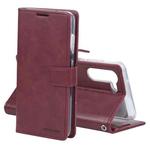 For Samsung Galaxy S21 FE GOOSPERY BLUE MOON Crazy Horse Texture Horizontal Flip Leather Case with Holder & Card Slot & Wallet(Wine Red)