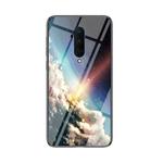 For OnePlus 7T Pro Starry Sky Painted Tempered Glass TPU Shockproof Protective Case(Bright Stars)