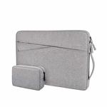 ND01DS Polyester Notebook Laptop Liner Bag with Small Bag, Size:13.3 inch(Hemp Grey)