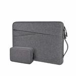 ND01DS Polyester Notebook Laptop Liner Bag with Small Bag, Size:13.3 inch(Deep Space Gray)