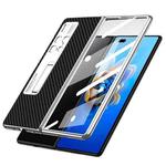 For Huawei Mate X2 GKK Foldable Plating Leather + Glass Full Coverage Case(Carbon Fiber Pattern)
