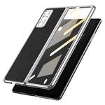 For Xiaomi Mi Mix Fold GKK Foldable Plating Leather + Glass Full Coverage Case(Cross Pattern Black)