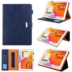 For iPad Pro 10.5 inch / iPad 10.2 Business Style Horizontal Flip Leather Case with Holder & Card Slot & Photo Frame & Wallet & Hand Strap & Sleep / Wake-up Function(Blue)