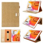 For iPad 5 / 6 / 7 / 8 / 9 Business Style Horizontal Flip Leather Case with Holder & Card Slot & Photo Frame & Wallet & Hand Strap & Sleep / Wake-up Function(Gold)