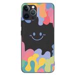 For iPhone 11 Pro Painted Smiley Face Pattern Liquid Silicone Shockproof Case (Black)