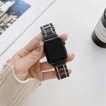 Five Beads Ceramic Steel Watch Band For Apple Watch Series 8&7 41mm / SE 2&6&SE&5&4 40mm / 3&2&1 38mm(Black + Silver)