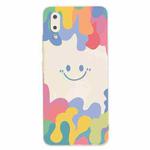 For Xiaomi Redmi 9A Painted Smiley Face Pattern Liquid Silicone Shockproof Case(White)