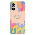For Xiaomi Redmi K40 / K40 Pro Painted Smiley Face Pattern Liquid Silicone Shockproof Case(Pink)
