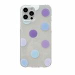 Colorful Dot Pattern TPU Straight Edge Shockproof Case For iPhone 11 Pro Max(Purple Blue White)