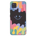 For Samsung Galaxy A42 5G Painted Smiley Face Pattern Liquid Silicone Shockproof Case(Black)