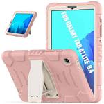 For Samsung Galaxy Tab A7 Lite 8.7 inch 2021 3-Layer Protection Screen Frame + PC + Silicone Shockproof Combination Case with Holder(Cherry Blossoms Pink)