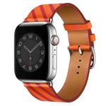 Strip Texture Leather Watch Band For Apple Watch Series 8&7 41mm / SE 2&6&SE&5&4 40mm / 3&2&1 38mm(Orange Rose)
