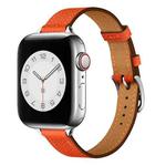 Small Waist Leather Watch Band For Apple Watch Series 8&7 41mm / SE 2&6&SE&5&4 40mm / 3&2&1 38mm(Flame Orange)