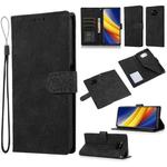 For Xiaomi POCO X3 NFC / X3 Pro / X3 Skin Feel Embossed Sunflower Horizontal Flip Leather Case with Holder & Card Slots & Wallet & Lanyard(Black)