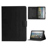For Amazon Fire HD 10 (2021) Pure Color Horizontal Flip Leather Case with Card Slots & Holder & Sleep / Wake-up Function(Black)