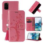 For Samsung Galaxy Note20 Embossed Lucky Tree Horizontal Flip Leather Case with Holder & Card Slot & Wallet & Lanyard(Pink)
