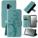 For Samsung Galaxy S9 Embossed Lucky Tree Horizontal Flip Leather Case with Holder & Card Slot & Wallet & Lanyard(Green)