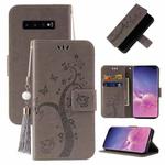 For Samsung Galaxy S10+ Embossed Lucky Tree Horizontal Flip Leather Case with Holder & Card Slot & Wallet & Lanyard(Grey)