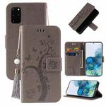 For Samsung Galaxy S20+ Embossed Lucky Tree Horizontal Flip Leather Case with Holder & Card Slot & Wallet & Lanyard(Grey)